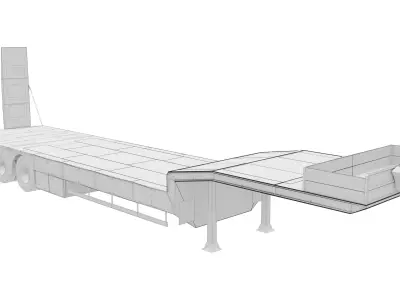 Platform Trailer Low-poly 3D model