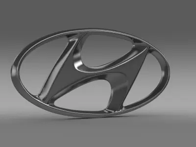 hyundai logo 3D model by Sergey from CGTrader