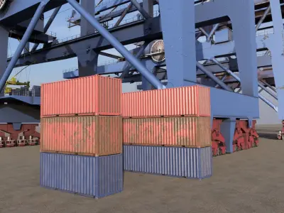 Harbour Crane Low-poly 3D model purchase