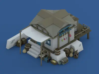 Low Poly Asset Pack Pirates Low-poly 3D model