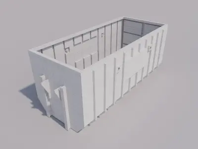 Rusty Garbage container  3D model