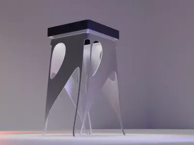 Sci Fi Parametric Bar Stool - Low and High Poly 3D model