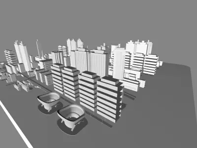 Buildings City building industrial park commercial housing 3D model V1