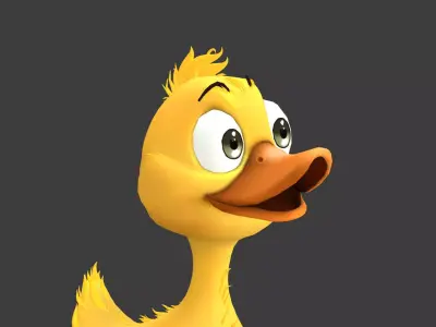 Cartoon Duck 3D Model Low-poly 3D model