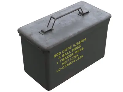 Ammunition Box 1 Rusty Low-poly 3D model