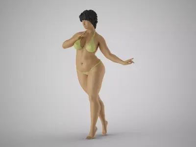 Slenderness woman in 3D print model