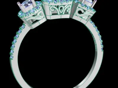 Gold ring 3D print model 22