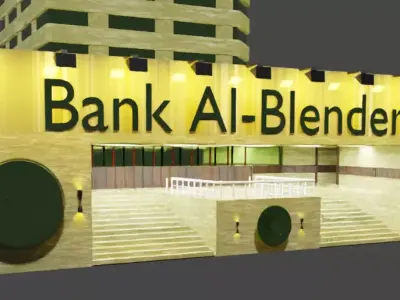 Bank Al-Blender  Modern Skyscraper 3D Model 3D model