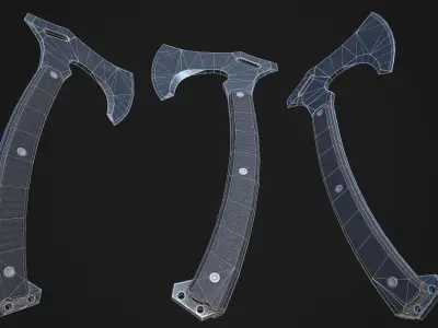 Modern Axe 10 Low-poly 3D model