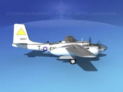 Douglas A-26C Invader V04 USAAF 3D model