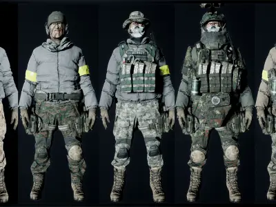 Modular AAA US-SOLDIER  Low-poly 3D model
