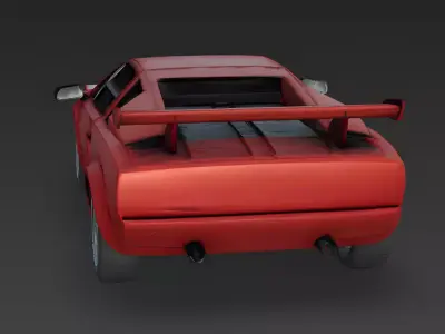 Realistic 80s Wedge Sports Coupe 3d model Low-poly 3D model