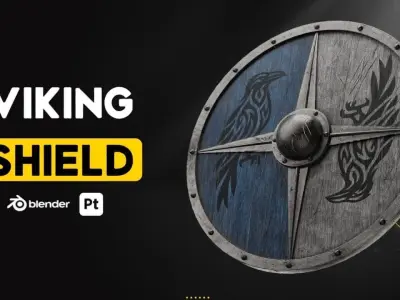 Shield and Spear Pack Low-poly 3D model