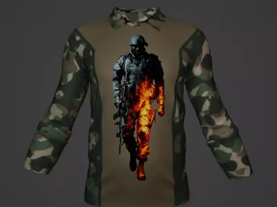 Military Soldier Clothing T-shirt Low-poly 3D model 5