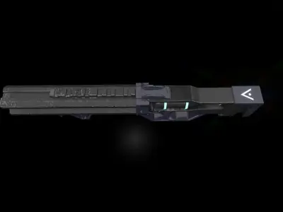 LowPolygon Scifi Rifle 3D model  Low-poly 3D model