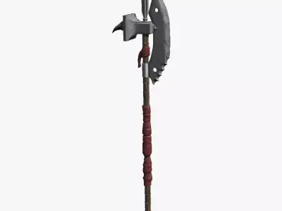 Stylized Steel Halberd Low-poly 3D model