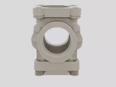 Industrial Factory Pipe Manifold Block for 3D print 3D model