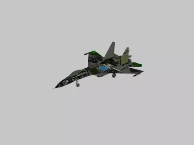 Detailed Modern Fighter Jet 3D Model Low-poly 3D model