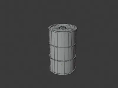 Oil Barrel Low-poly 3D model 6