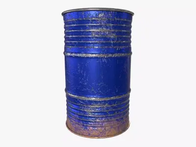 Dirty and worn drum Low-poly 3D model