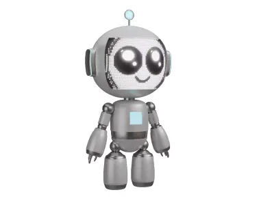 Cute Robot 3D model 9