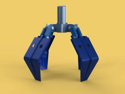 THUMB GRAB BUCKET CRANE ATTACHMENT ARM GRABBER GRAPPLE HOOK JAW 3D model