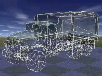Classic Russian Military Truck Low-poly 3D model