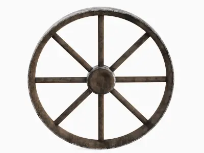 Western Wooden Wheel 02 3D model