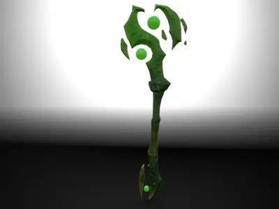 Magic crystal orb staff weapon In 6 color schemes Low-poly 3D model