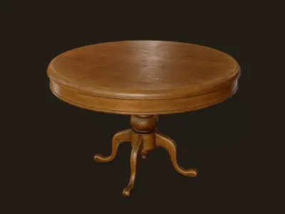 Vintage Table and Chair - PBR Game Ready Low-poly 3D model