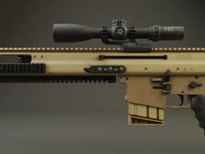 SCAR 20S  PBR Low-poly 3D model