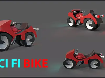 Sci-fi Bike Game Ready 8 3D model