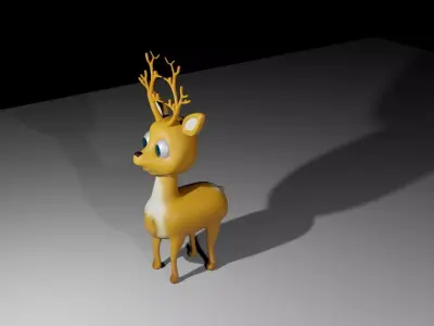 deer little  low - poly 3d model  Low-poly 3D model