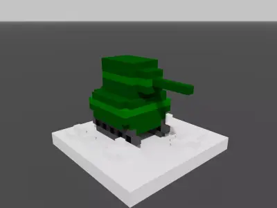 a simple tank Low-poly 3D model