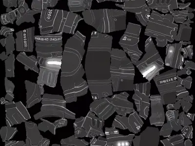 Futuristic Pistol 3D model buy