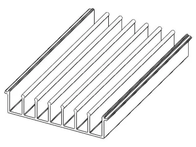 Aluminum Extruded Heat Sink MOD AL-05hs Low-poly 3D model
