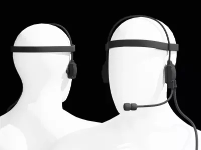 Atlantic Signal Tactical MH-180 Tactical Bone Conduction Headset 3D model