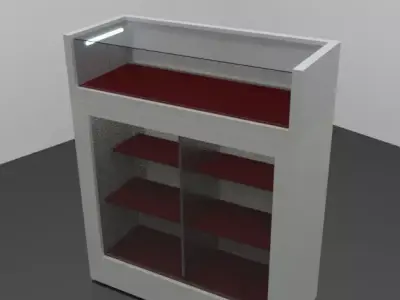 shopping stand magaza on banko camekanli banko Free low-poly 3D model