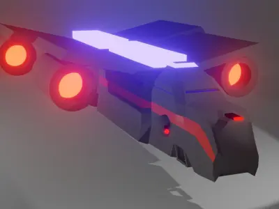 Military spacecraft Low-poly 3D model
