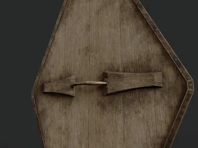 Slavic diamond-shaped shield Base Low-poly 3D model