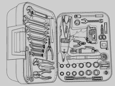 Realistic Hand Tools Pack Low-poly 3D model