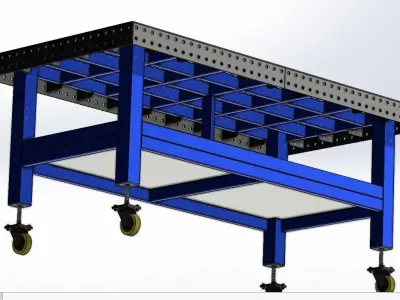 Professional Welding Table    Technical Drawings for Fabrication 3D model