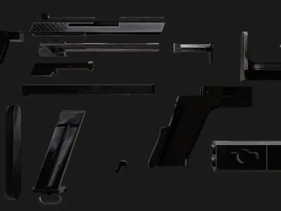 Lowpoly Double Mag Smg 4K PBR Game-ready Model Low-poly 3D model