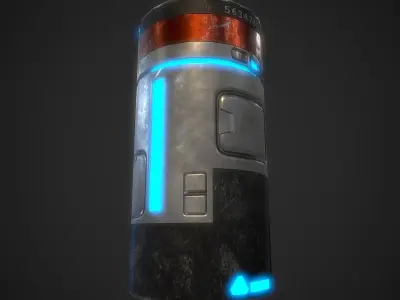 SciFi Barrels Low-poly 3D model
