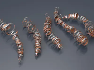 Rusted Steel Shavings from Lathe Processing 3D model