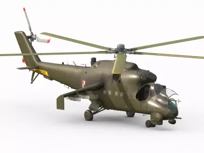 Mil MI-24D Hind Polish Air Force CGI Ready Low-poly 3D model