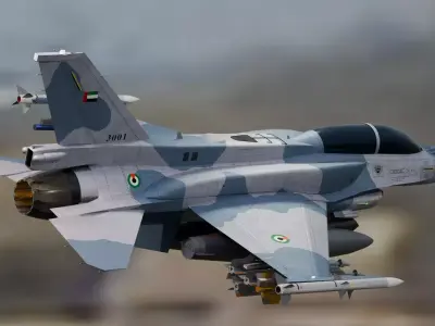 F-16D Block 60-Fully Rigged-High Resoulution Changabel Textures Low-poly 3D model