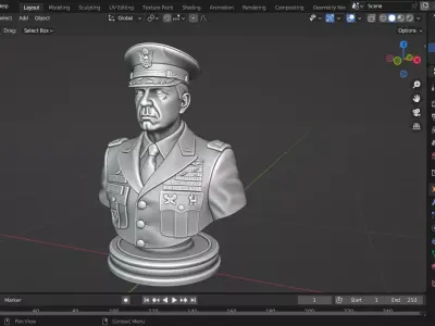 General Randy George chess piece 3D print model