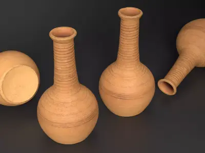 Handmade Clay Jug Vase - Rustic Pottery Free low-poly 3D model