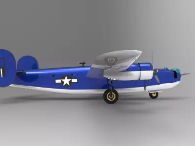 Consolidated B-24 Liberator Low-poly 3D model purchase